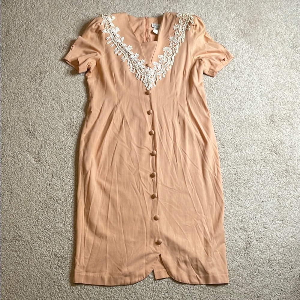 Studio C Pink Flutter Sleeve Sheath Dress